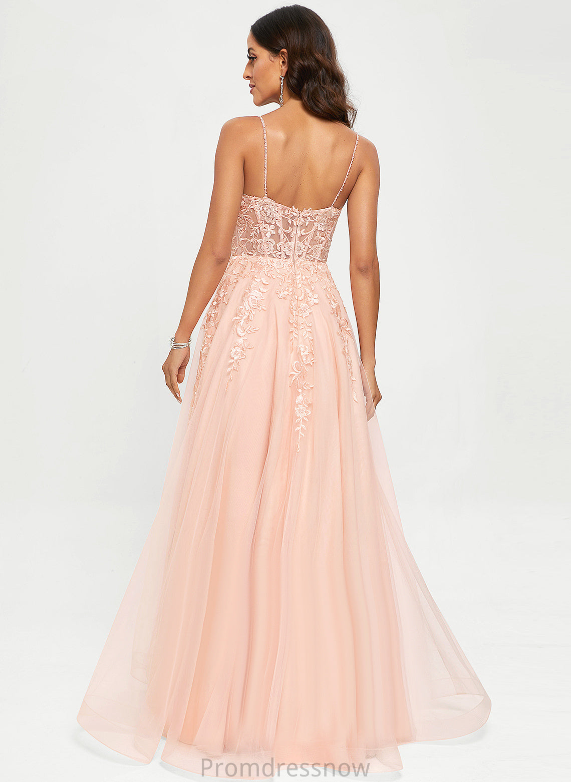 With Sequins Lace Prom Dresses A-Line Floor-Length Tulle Asia Scoop