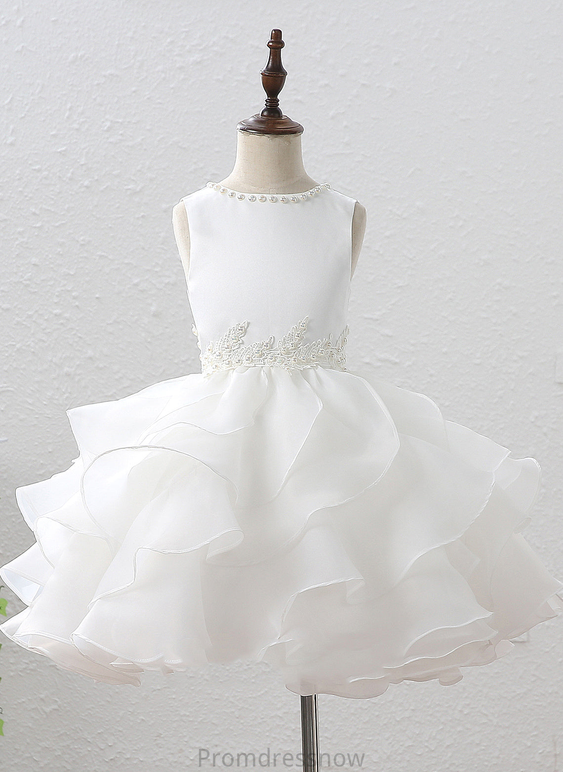 With Princess Girl Flower Girl Dresses Sleeveless Court Scoop - Organza/Satin Flower Ball-Gown/Princess Neck Dress Ruffles/Beading/Appliques Train