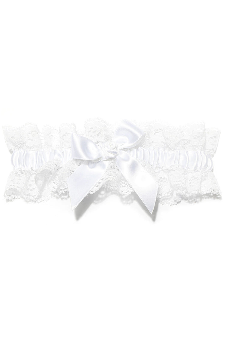 Gorgeous Satin Lace With Rhinestone Wedding Garters