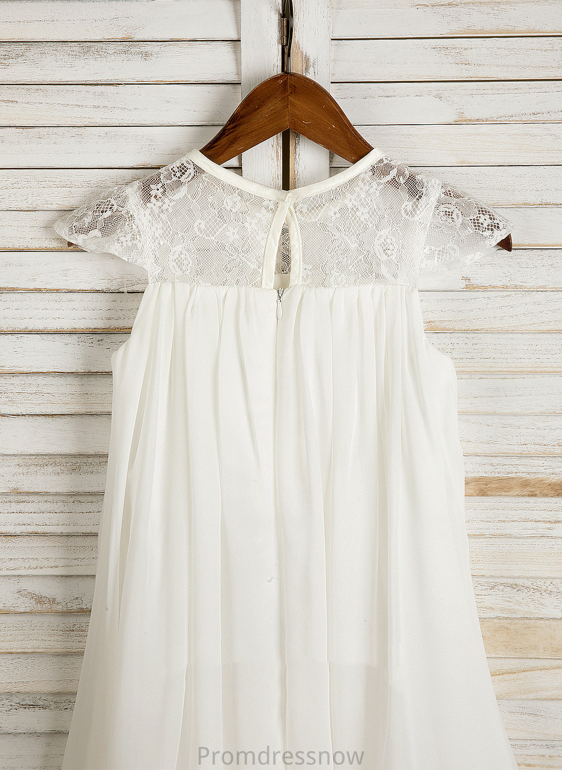 Chiffon Tea-length Scoop With Dress Lace/Flower(s) Sleeveless Neck - Flower Girl Flower Girl Dresses Yoselin A-Line