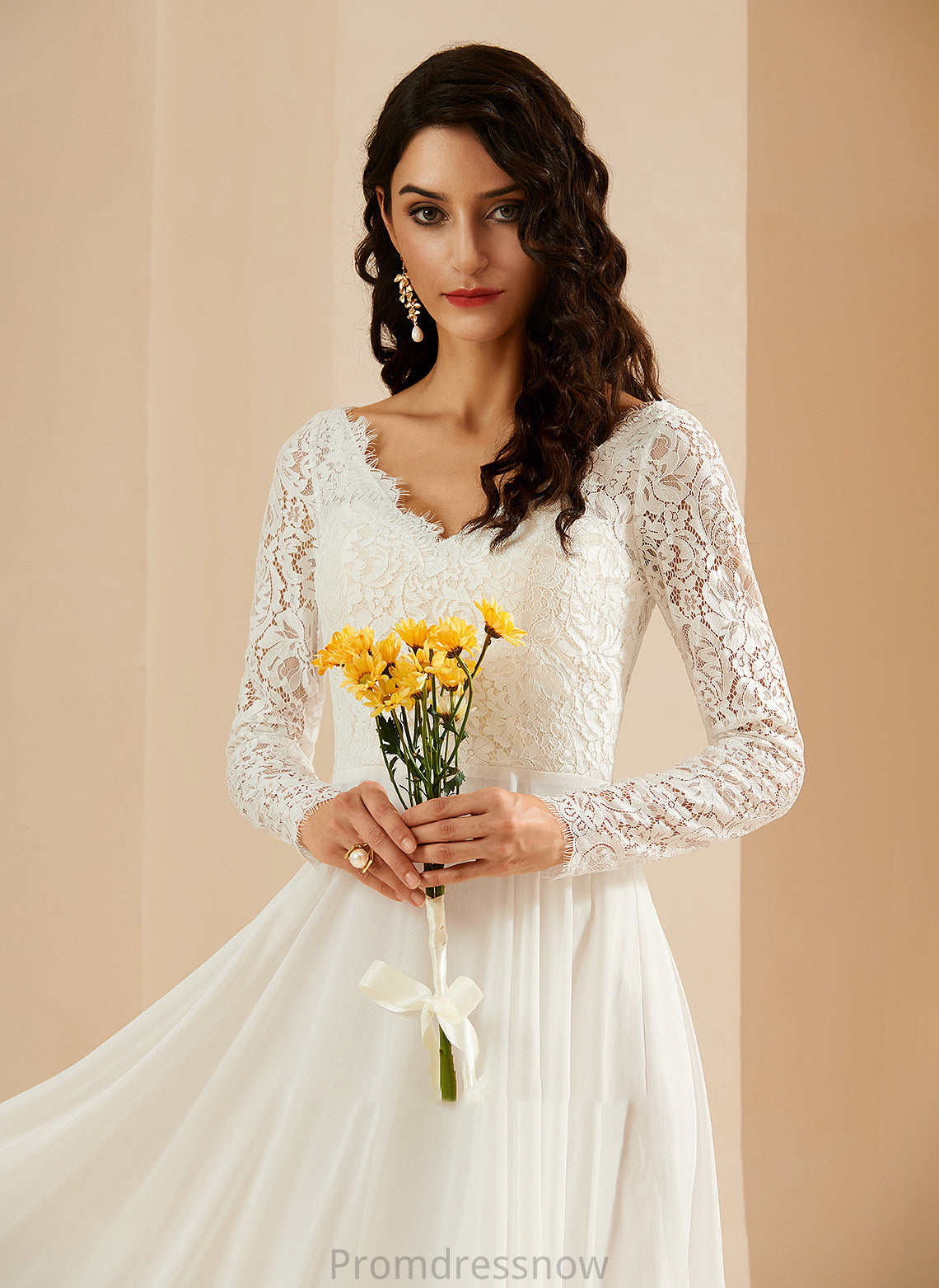 With Wedding Dresses Lace Dress A-Line Train V-neck Gwendoline Wedding Sweep