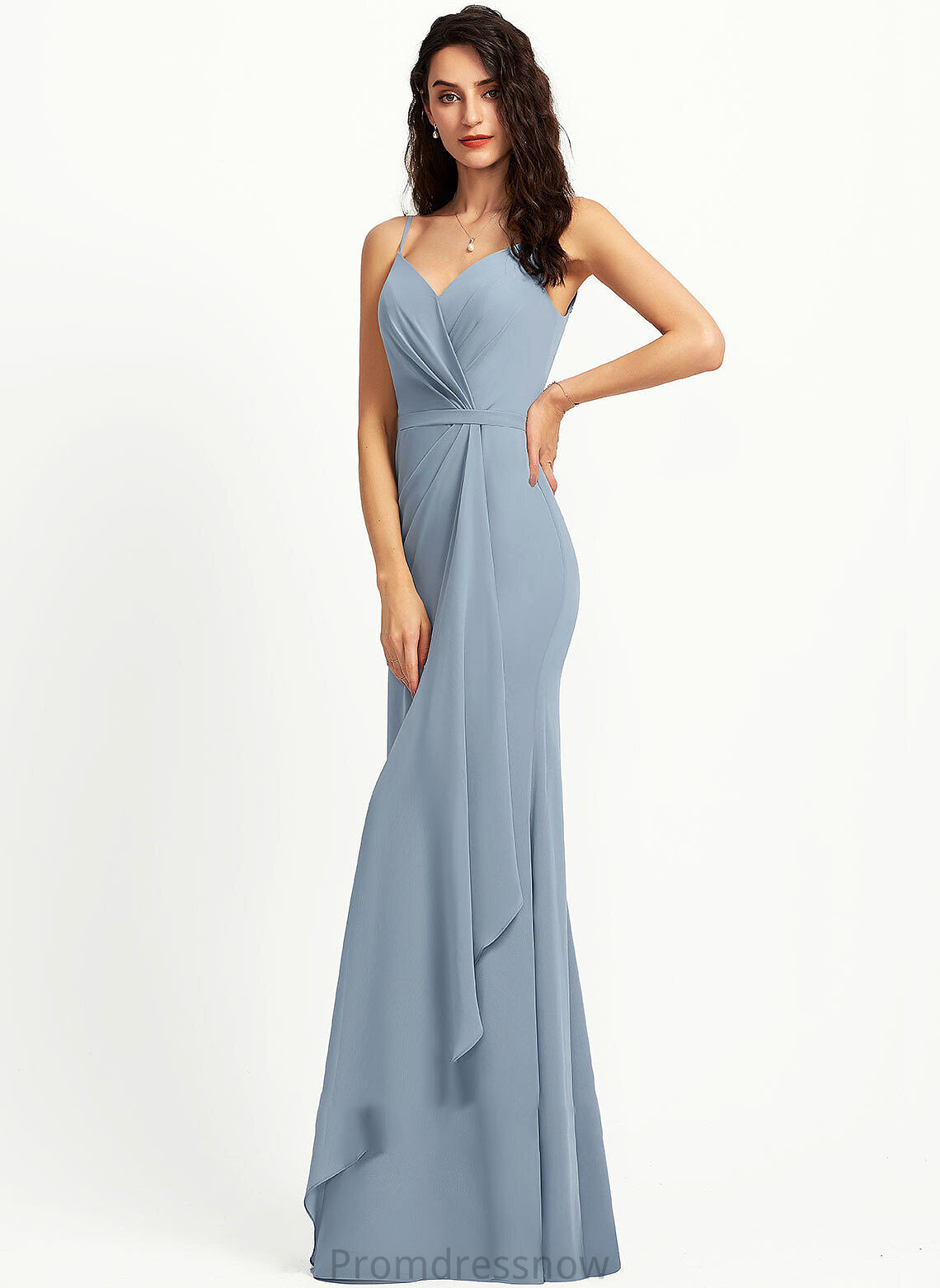 Length V-neck Silhouette Floor-Length Neckline Sheath/Column Straps Fabric Alisson Natural Waist Floor Length Sleeveless Bridesmaid Dresses