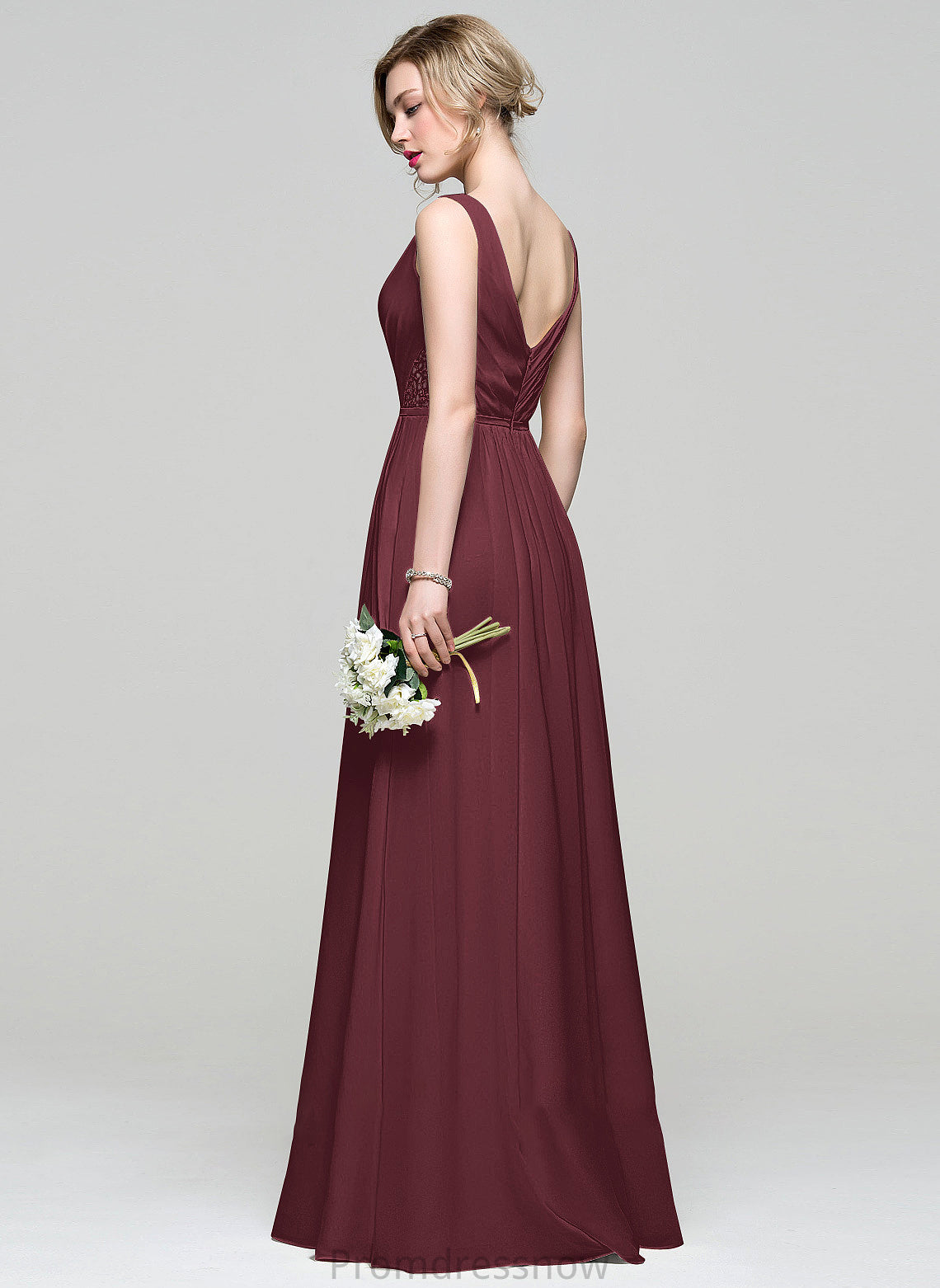 A-Line Ruffle Sequins Length Embellishment Silhouette Floor-Length Neckline V-neck Fabric Beading Lace Bridesmaid Dresses