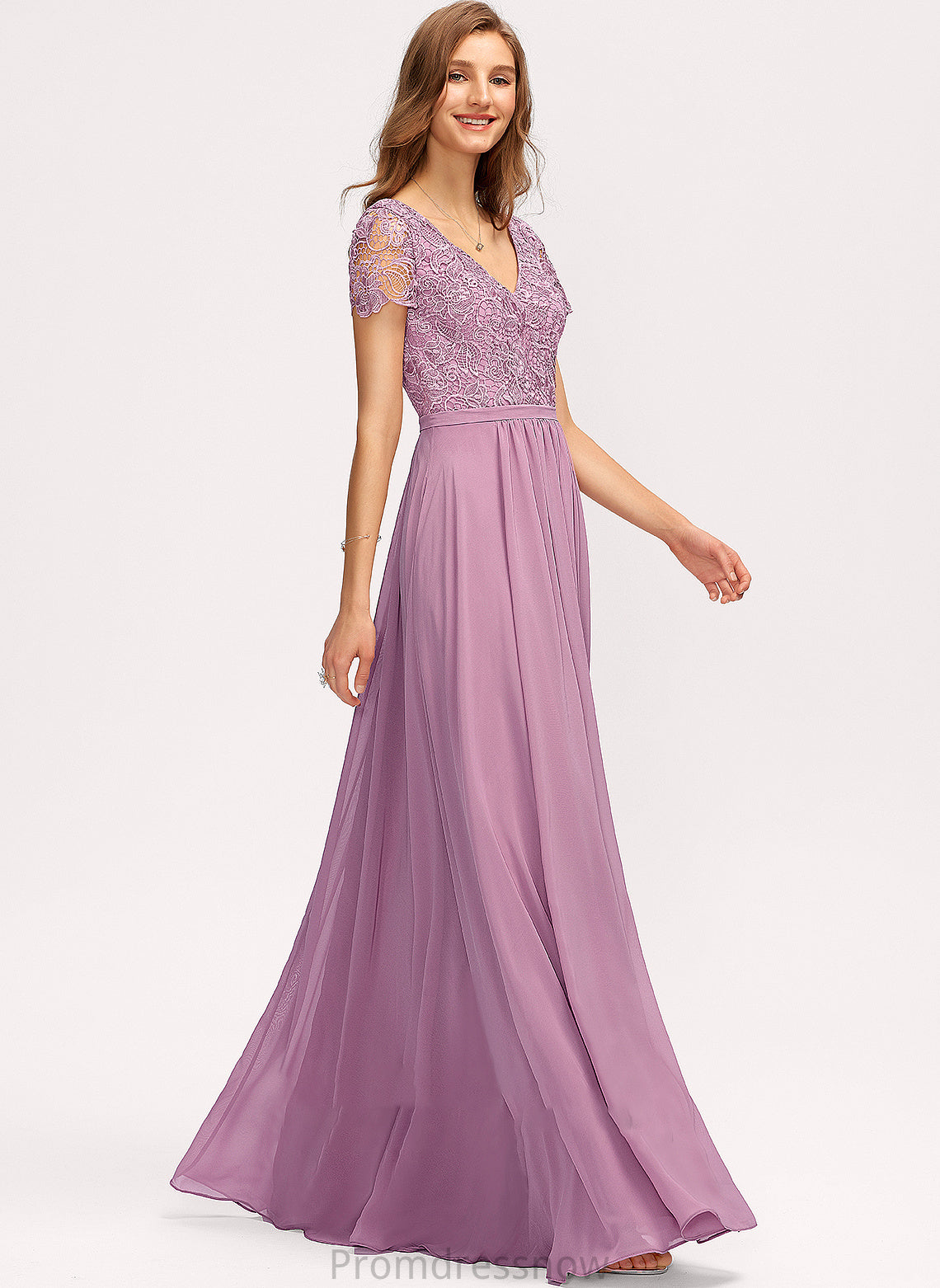 Length Embellishment SplitFront Floor-Length V-neck A-Line Fabric Silhouette Neckline Ida Sleeveless V-Neck Bridesmaid Dresses