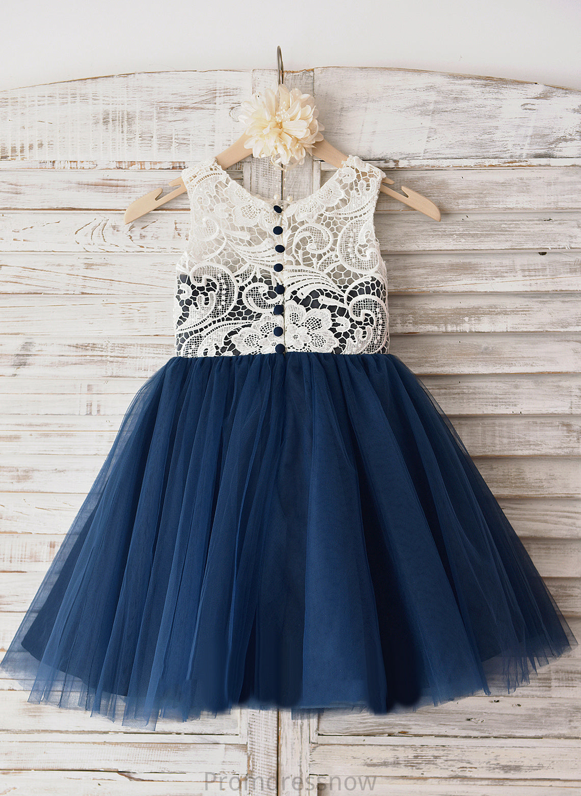 With Tulle Flower Sleeveless A-Line Neck Flower Girl Dresses - Knee-length India Scoop Girl Dress Lace