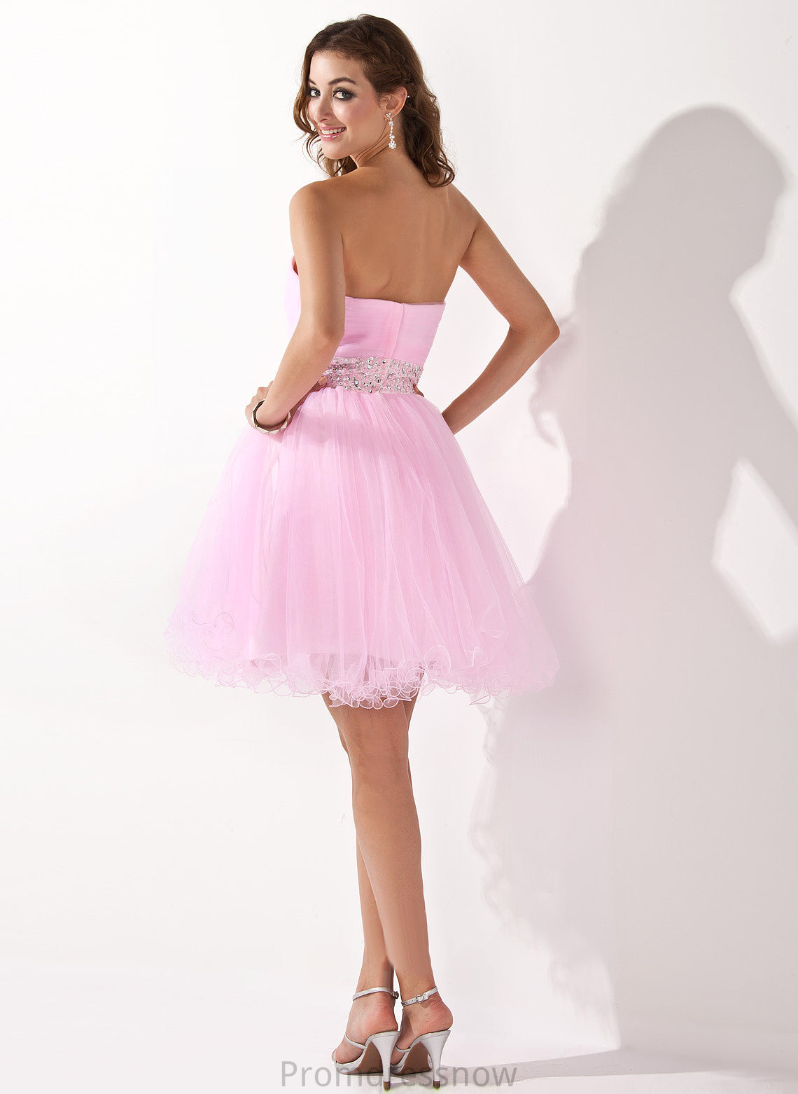 With Sweetheart A-Line/Princess Short/Mini Beading Kaya Sequins Prom Dresses Tulle