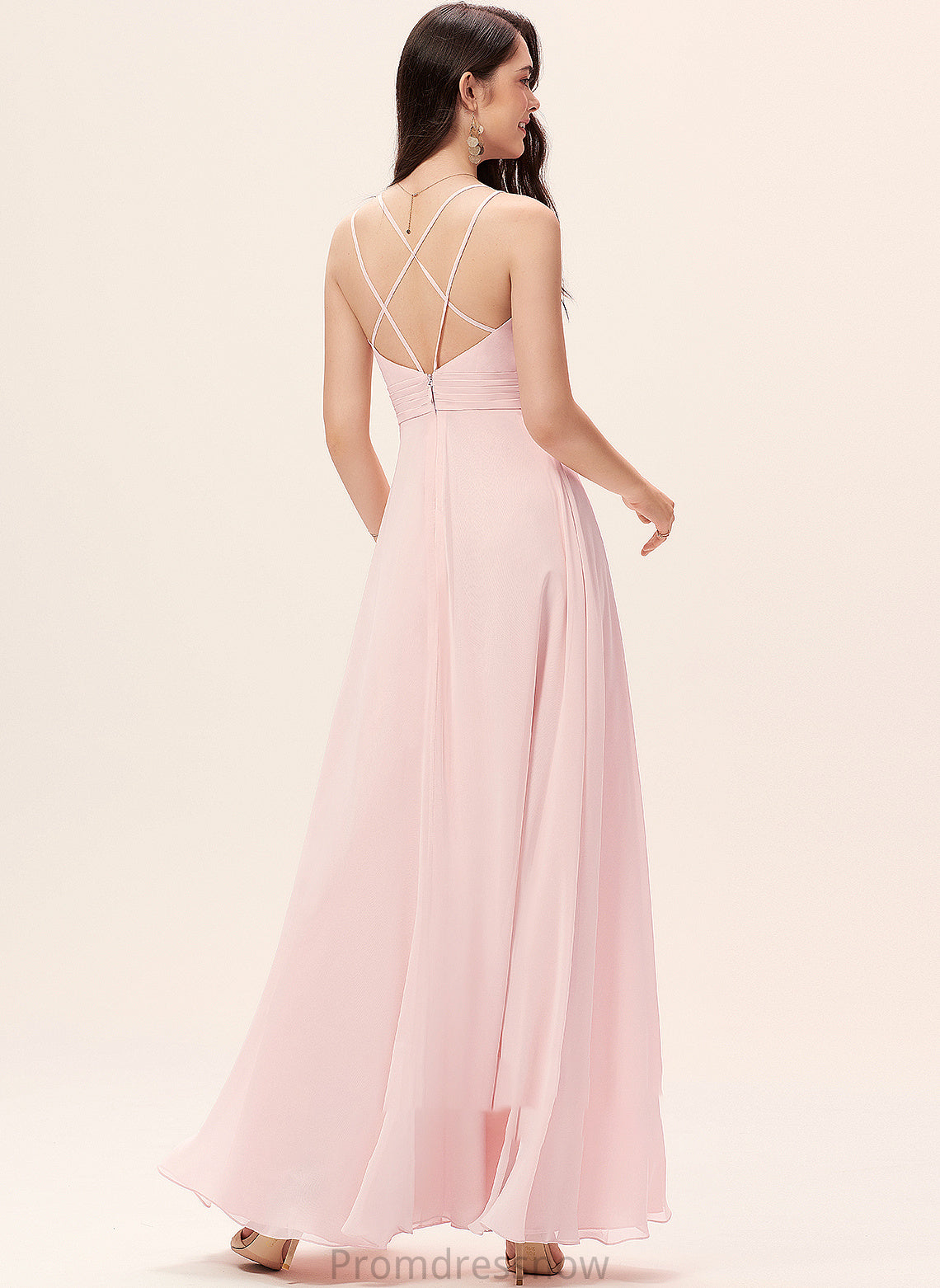 Silhouette Fabric Straps Neckline CowlNeck Floor-Length A-Line Length Saniyah Sleeveless Floor Length Natural Waist Bridesmaid Dresses