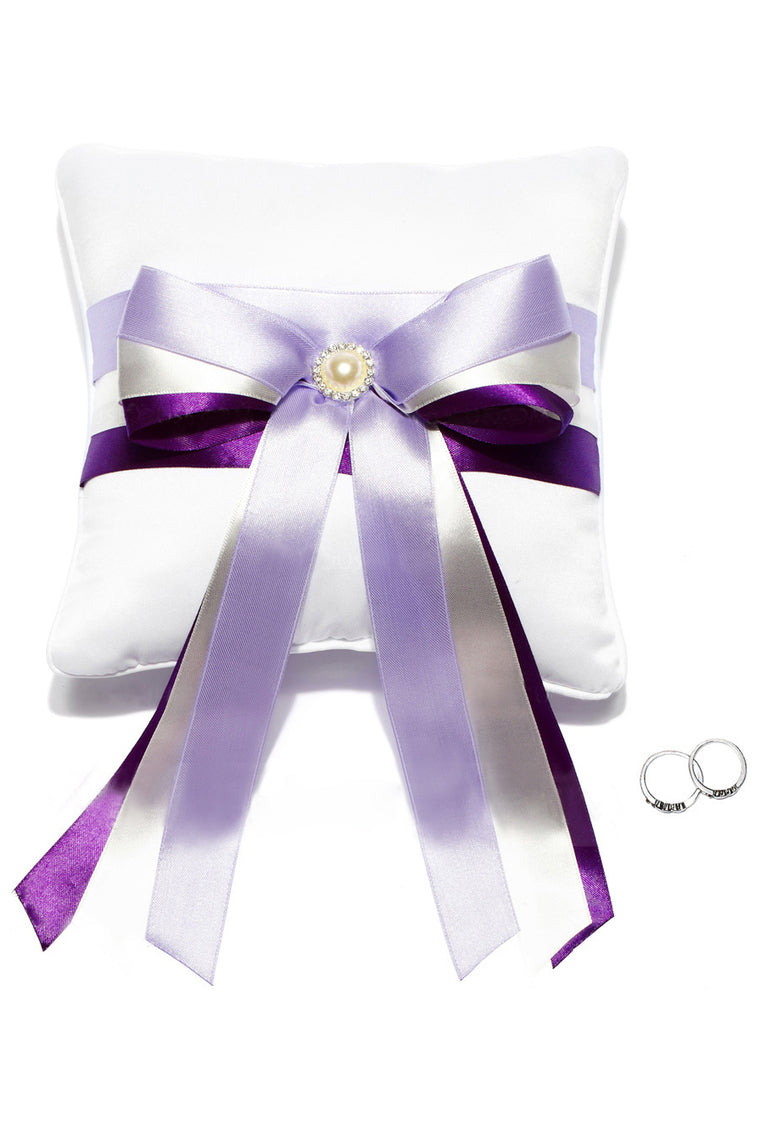 Ring Pillow Satin With Sash/Pearl