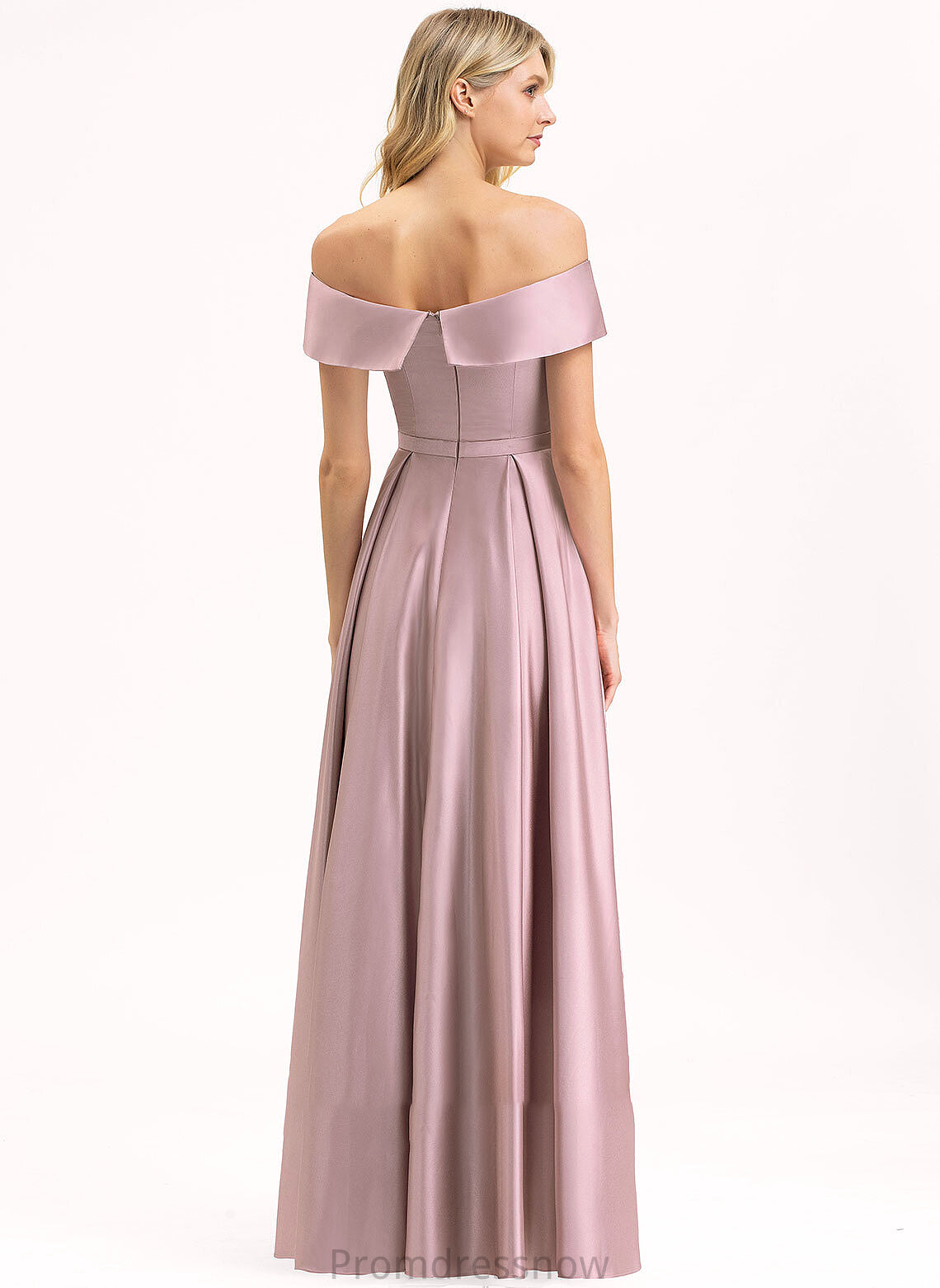 Neckline Off-the-Shoulder Fabric Length Pockets Silhouette Floor-Length A-Line Embellishment Lesley Sleeveless Floor Length Bridesmaid Dresses