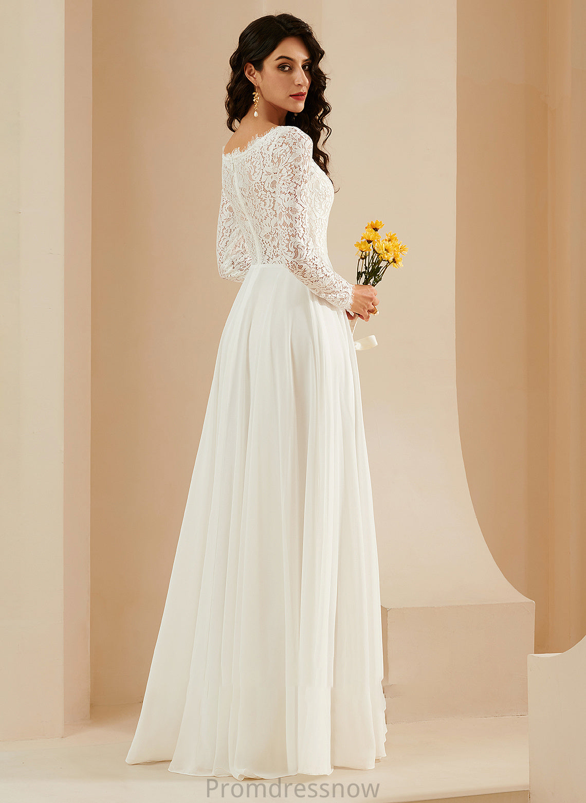 With Wedding Dresses Lace Dress A-Line Train V-neck Gwendoline Wedding Sweep