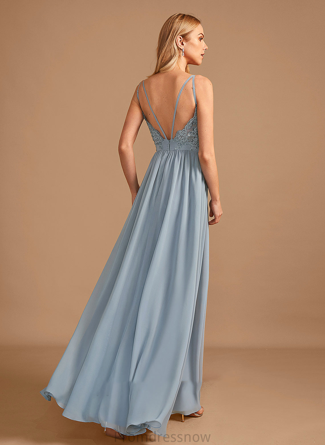 Fabric Silhouette Floor-Length A-Line V-neck Length Neckline Embellishment Ruffle Kenya Floor Length Sleeveless Bridesmaid Dresses