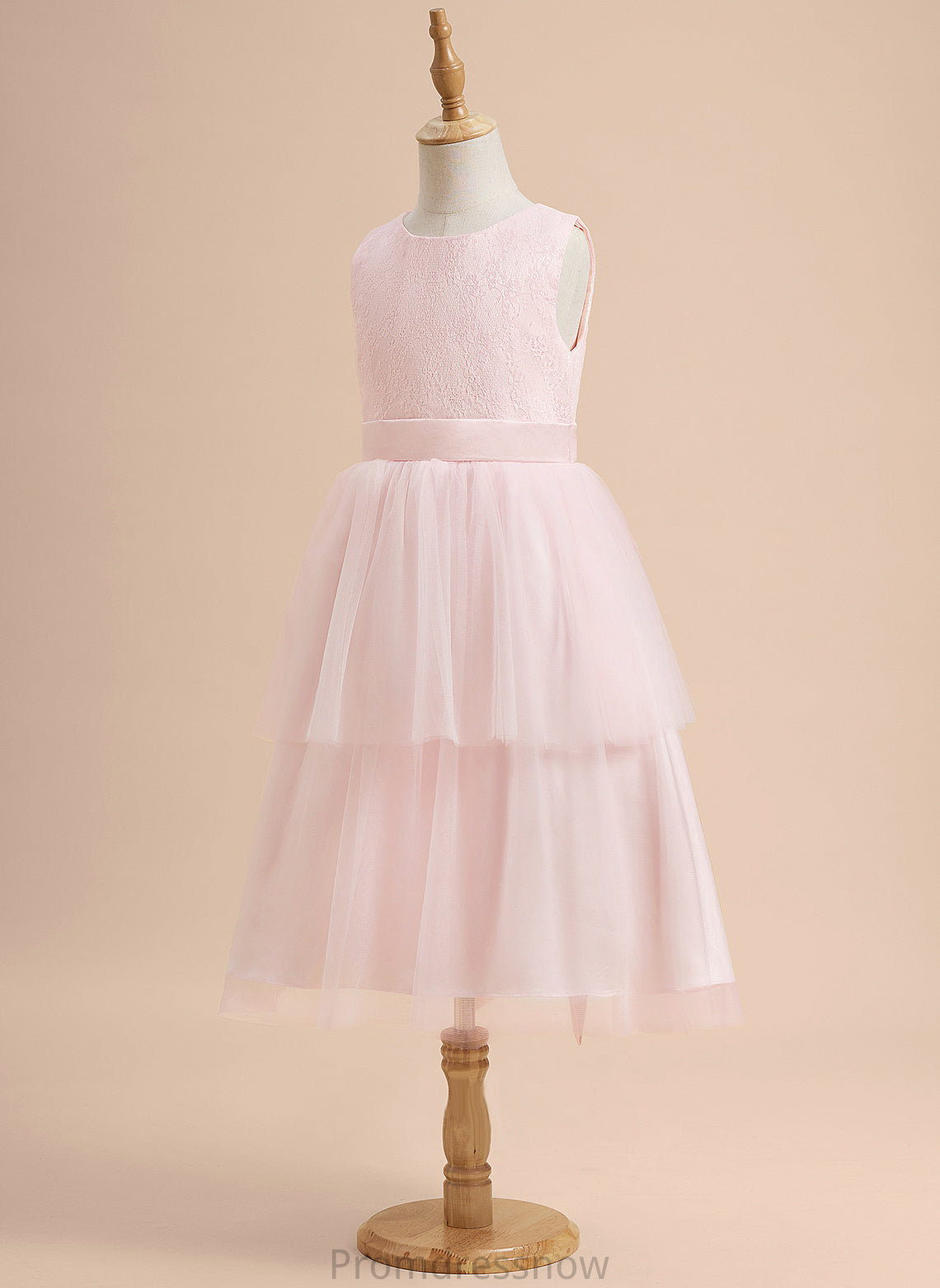 Neck - A-Line Knee-length Sleeveless Flower Girl Dresses Satin/Tulle Girl Flower Lace Scoop With Dress Jaidyn