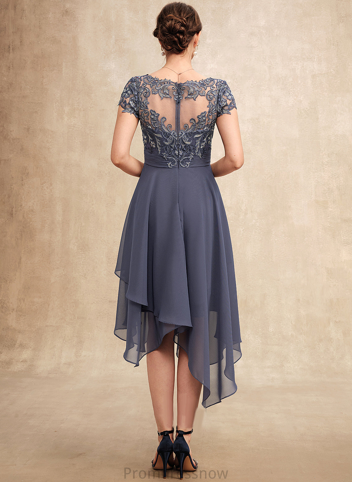 With the Chiffon Bride Dress Naomi of Asymmetrical Lace Mother Mother of the Bride Dresses V-neck A-Line Ruffle