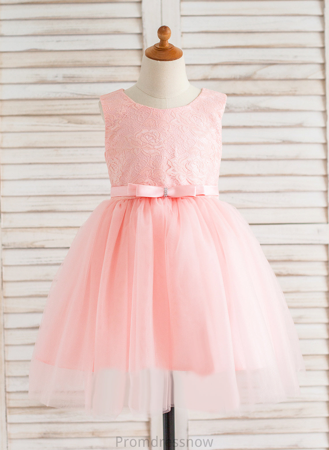 - Knee-length Scoop Ball-Gown/Princess Tulle/Lace Flower Girl Dresses Girl Dress Flower With Sleeveless Neck Bow(s) Zion