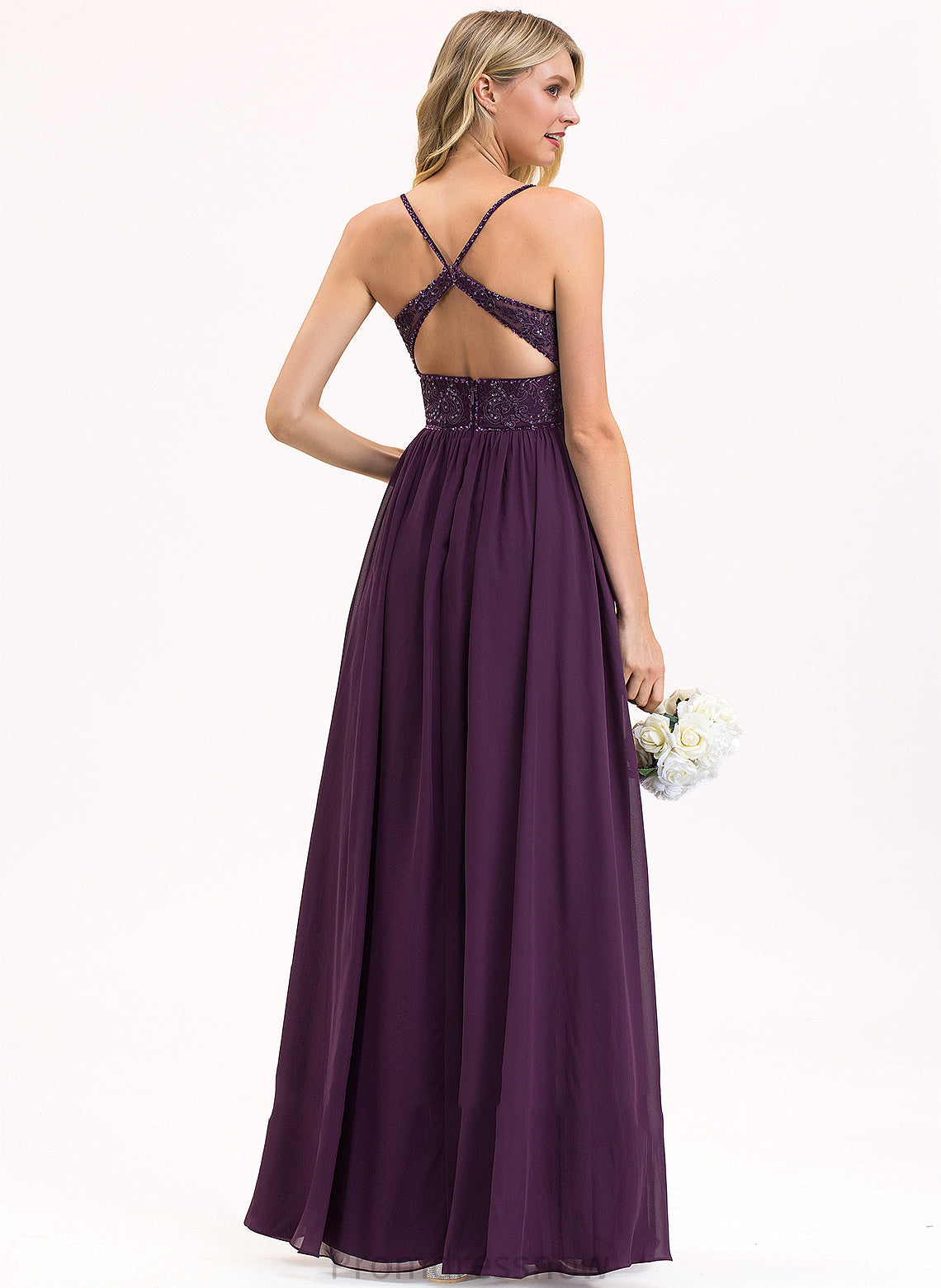 Embellishment Floor-Length A-Line Length Beading V-neck Silhouette Sequins Fabric Neckline Rita Floor Length Bridesmaid Dresses