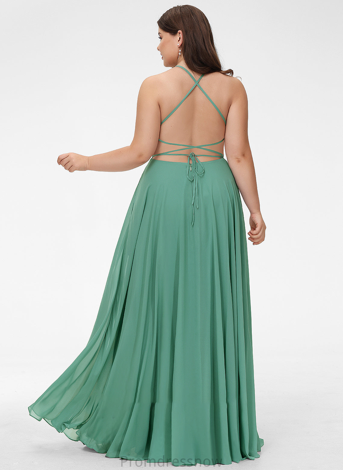 With Square Prom Dresses Pockets Janiyah Floor-Length A-Line Chiffon Split Neckline Front