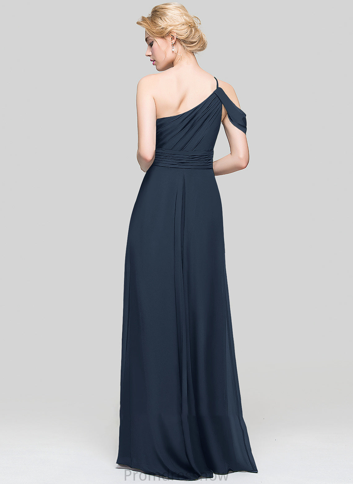 One-Shoulder A-Line Embellishment Floor-Length Length Neckline Silhouette Fabric Ruffle Callie V-Neck Floor Length Bridesmaid Dresses