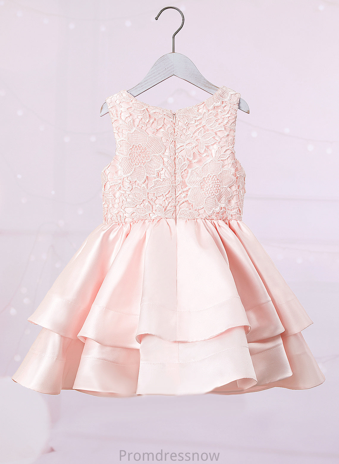 Dress Flower Girl Dresses Scoop Satin/Lace Neck Short/Mini Girl A-Line Flower Sleeveless Dana -