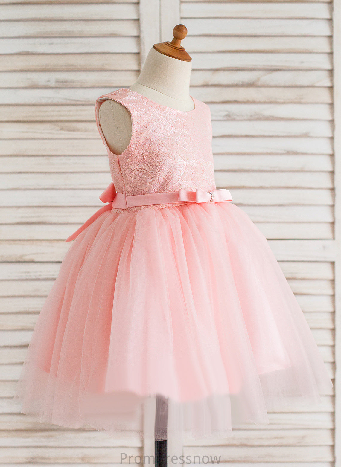 - Knee-length Scoop Ball-Gown/Princess Tulle/Lace Flower Girl Dresses Girl Dress Flower With Sleeveless Neck Bow(s) Zion