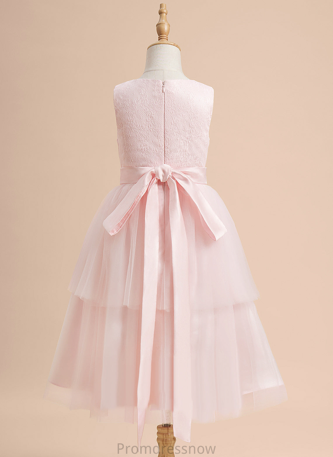 Neck - A-Line Knee-length Sleeveless Flower Girl Dresses Satin/Tulle Girl Flower Lace Scoop With Dress Jaidyn