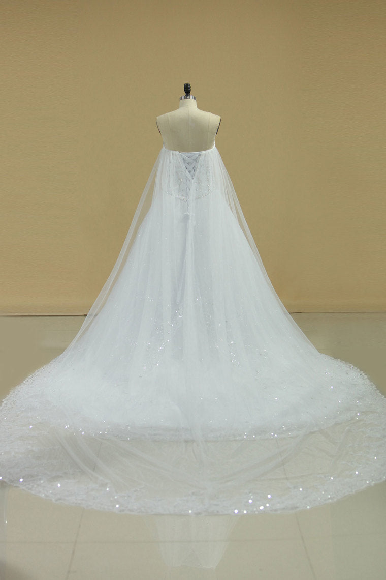 2024 Gorgeous Sweetheart Wedding Dresses A Line Tulle With Applique