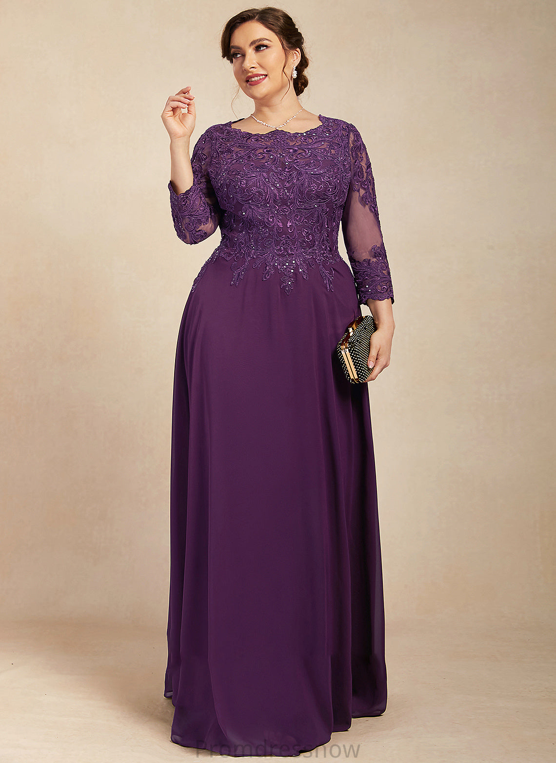 With Mother of the Bride Dresses Neck Floor-Length A-Line Chiffon Scoop Jocelyn the Lace Mother Bride Sequins Dress of