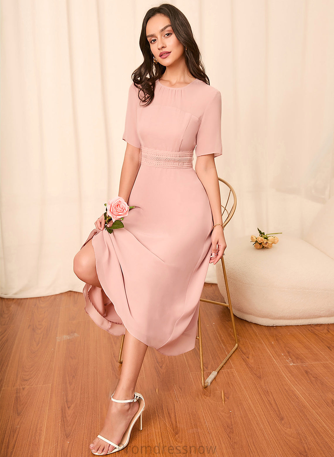 A-Line Sleeve Sleeves Knee-Length Length Straps Silhouette Fabric Nia A-Line/Princess Sleeveless Floor Length Bridesmaid Dresses