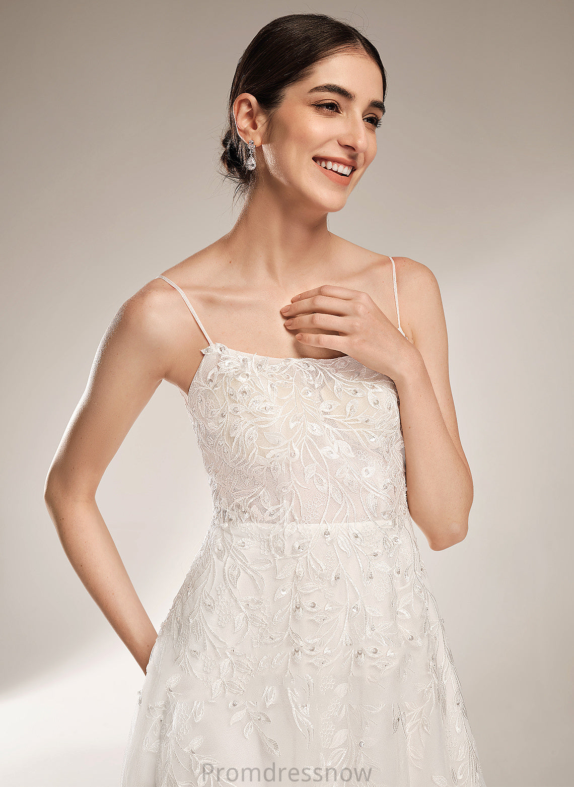 With Square Desiree Tulle Beading Dress Train Wedding Dresses Neckline Sequins Court Wedding A-Line Lace