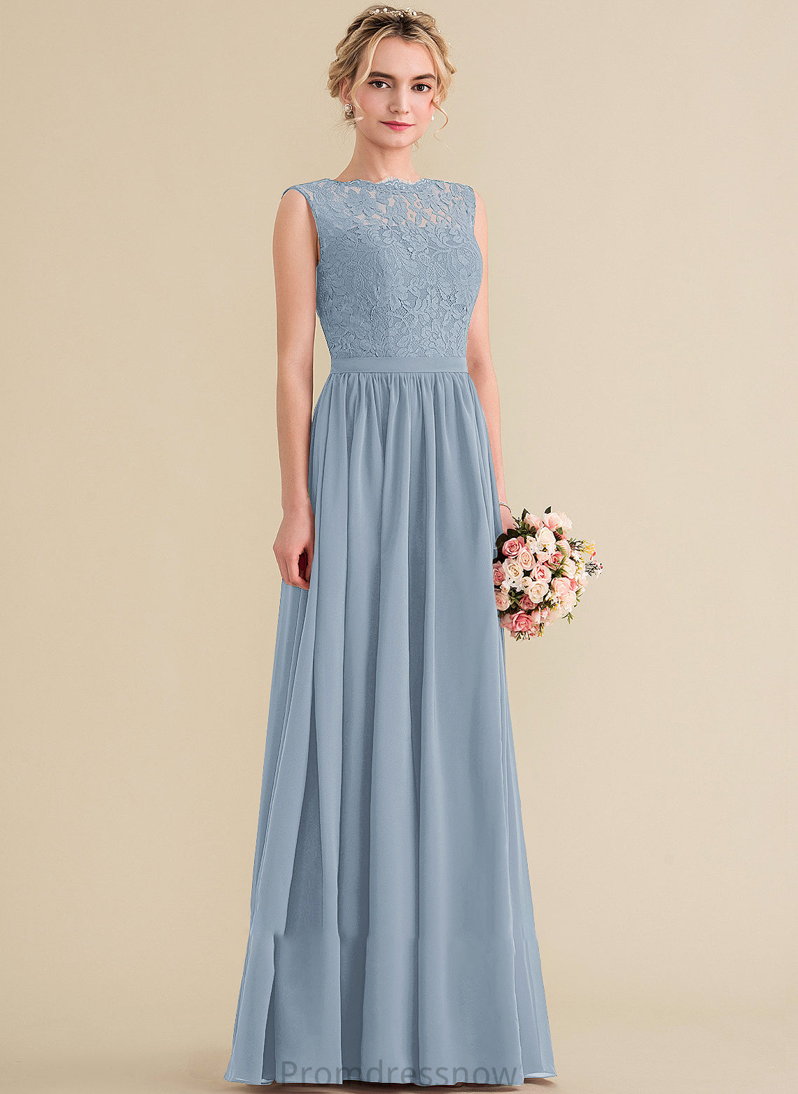 SplitFront Length Floor-Length Embellishment Neckline Silhouette Fabric A-Line ScoopNeck Kamora A-Line/Princess Floor Length Bridesmaid Dresses