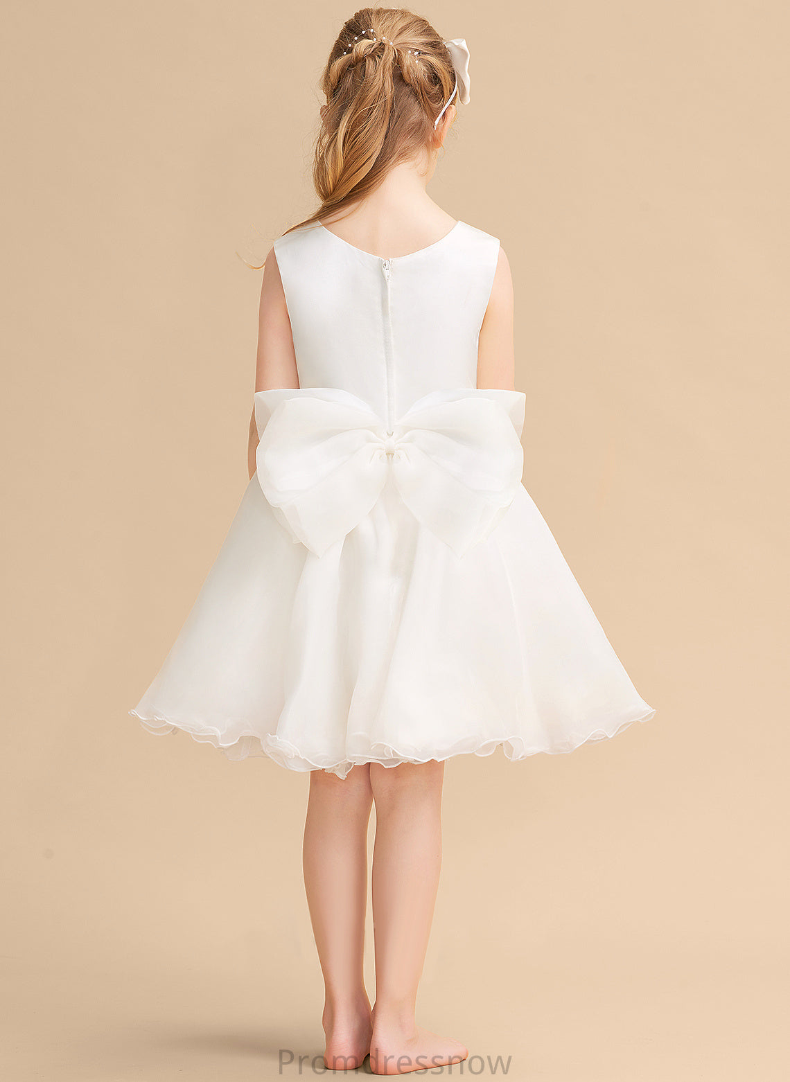 Dress Knee-length Sleeveless Stella Organza Flower Scoop Neck Flower Girl Dresses Girl A-Line -