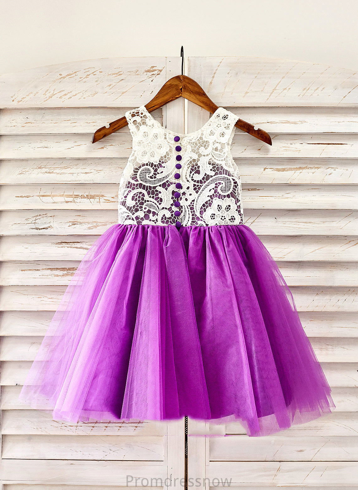 With Tulle Flower Sleeveless A-Line Neck Flower Girl Dresses - Knee-length India Scoop Girl Dress Lace