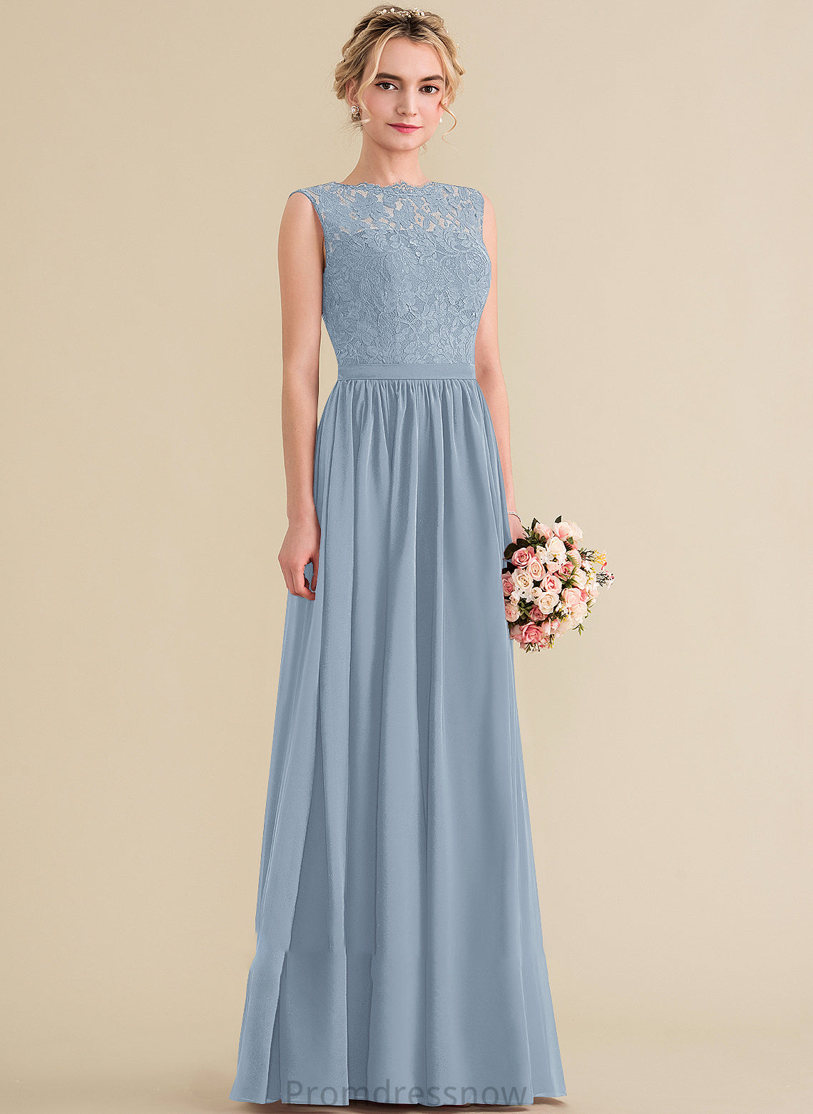 SplitFront Length Floor-Length Embellishment Neckline Silhouette Fabric A-Line ScoopNeck Kamora A-Line/Princess Floor Length Bridesmaid Dresses