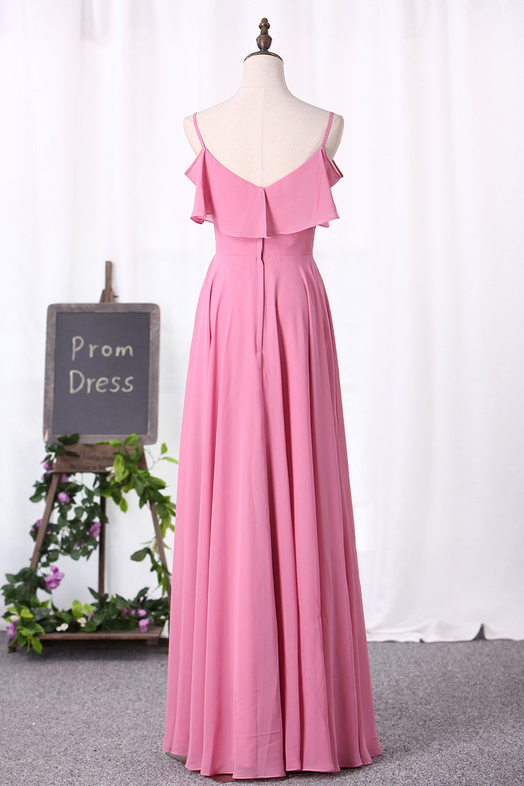 2024 New Arrival Bridesmaid Dresses Spaghetti Straps A Line Chiffon