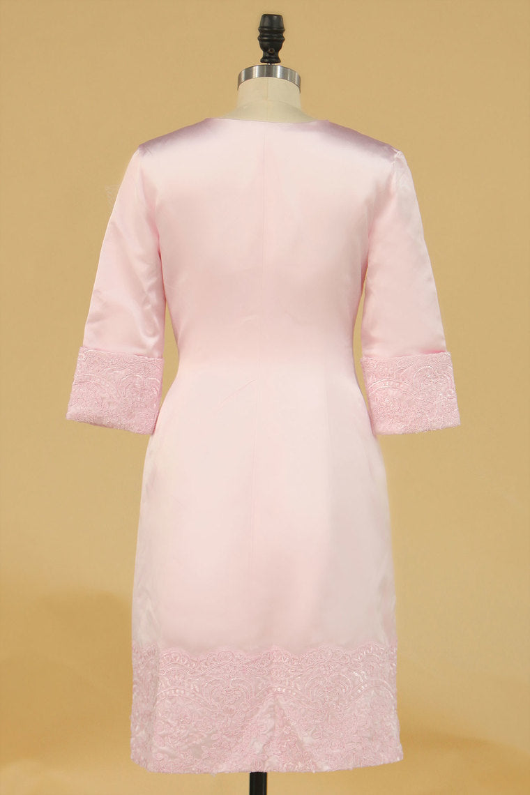 2024 Scoop With Applique And Jacket Mother Of The Bride Dresses Satin