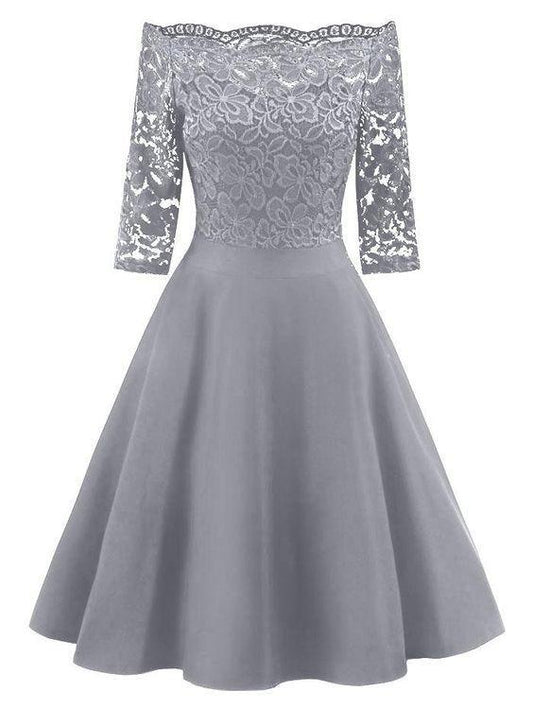 Gray Off The Shoulder Homecoming Dresses Alexia HF10210