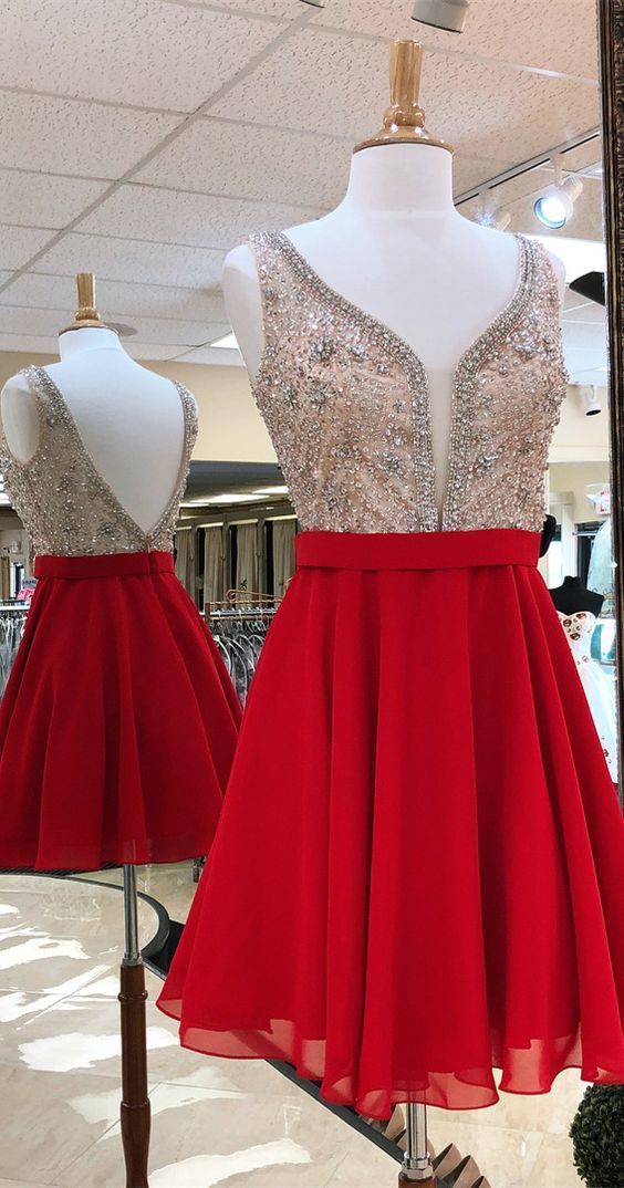 Simple Hoco Dresses Red Bethany Homecoming Dresses HF10668