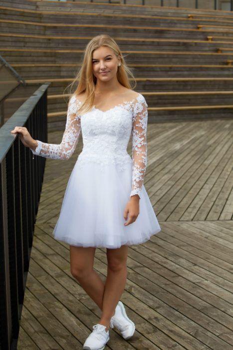 Elegant White Appliques Short Homecoming Dresses Lillian HF10908