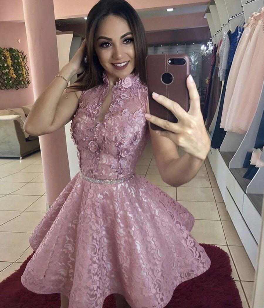 PINK LACE Homecoming Dresses Millie SHORT DRESS HF10950