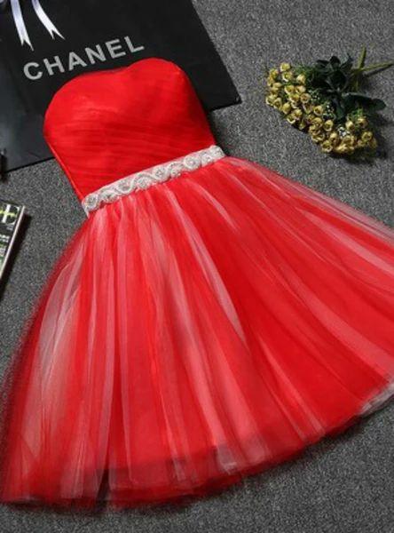 Sweetheart Neck Homecoming Dresses Karen Tulle With Crystal HF11066