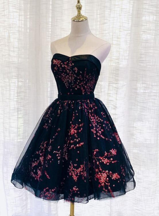 Lovely Ashleigh Homecoming Dresses Black Sweetheart Short HF11256