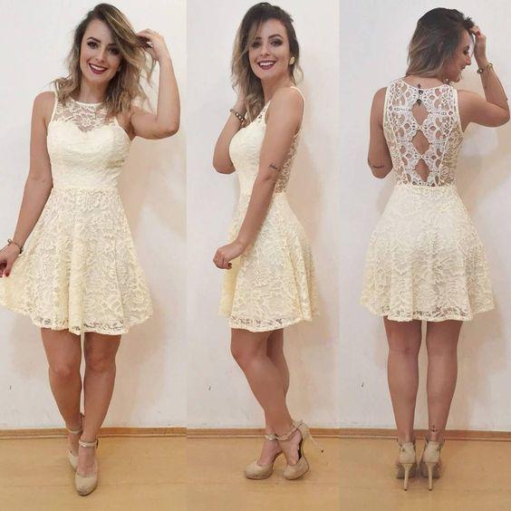 Lace Homecoming Dresses Diana A-Line Short Party Dress HF11873