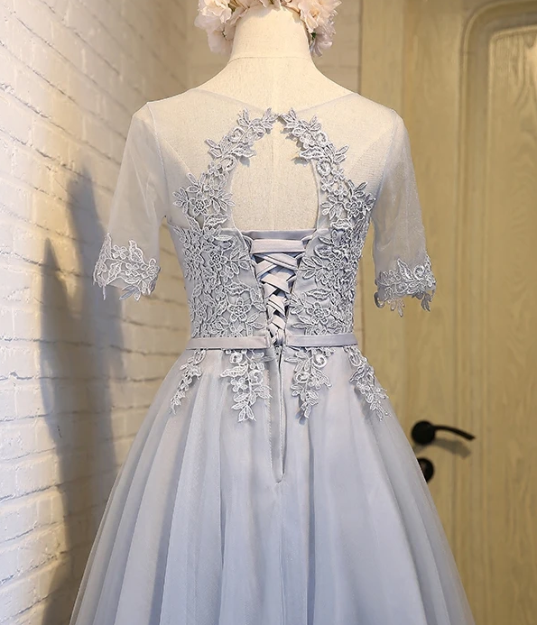 Light Grey Tea Length Homecoming Dresses Aurora HF11919