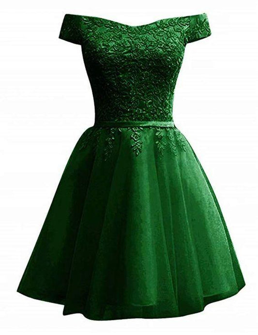 Green Off The Homecoming Dresses Kadence Lace Shoulder HF12314