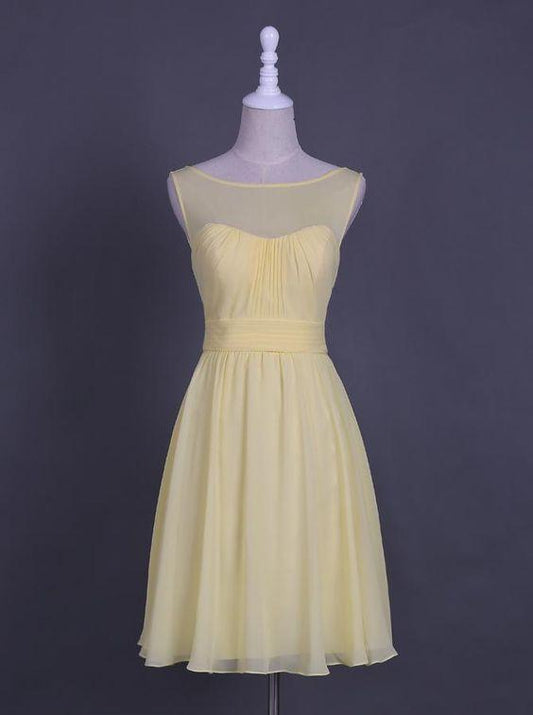 Yellow For Teens Homecoming Dresses Chiffon Muriel Sweet 16 Dress Modest HF1312