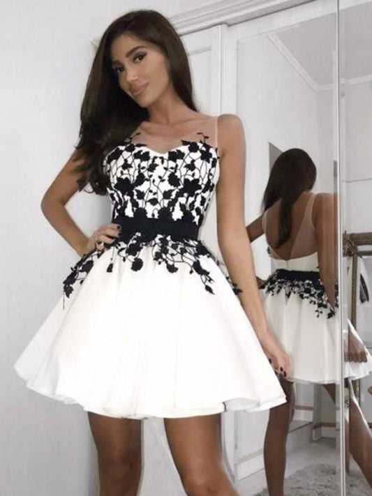 White Short Lace Homecoming Dresses Suzanne Dress White HF179