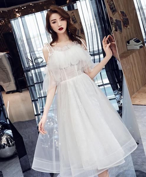 White Tulle Short Kamryn Homecoming Dresses Dress White Tulle HF2116