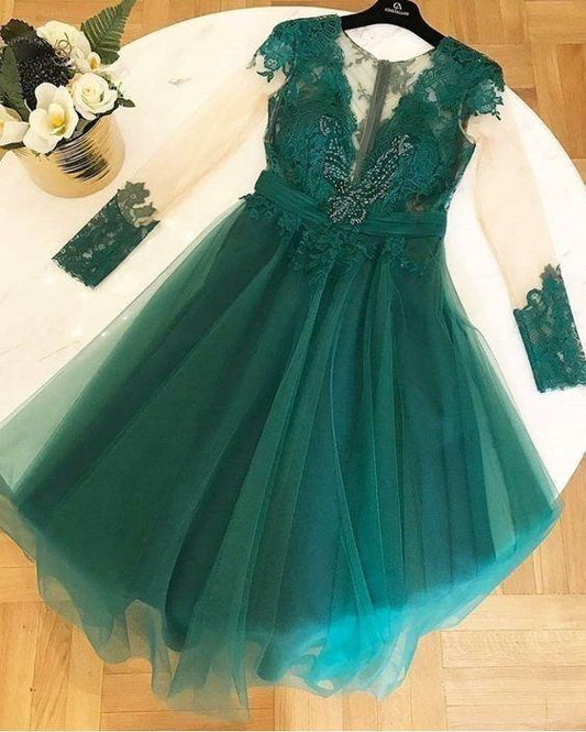 Elegant Dark Homecoming Dresses Zion Green Short HF22978