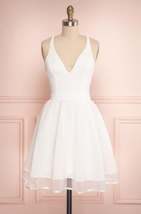 White Homecoming Dresses Cheyanne Short Party Dress HF23242