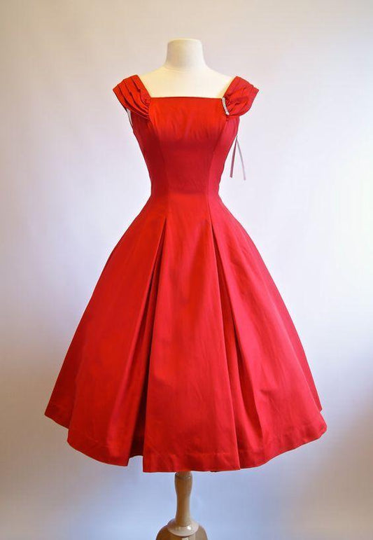 1950S Vintage Cocktail Brenna Homecoming Dresses Ball Gown Red Mini Short Dress Party Gowns