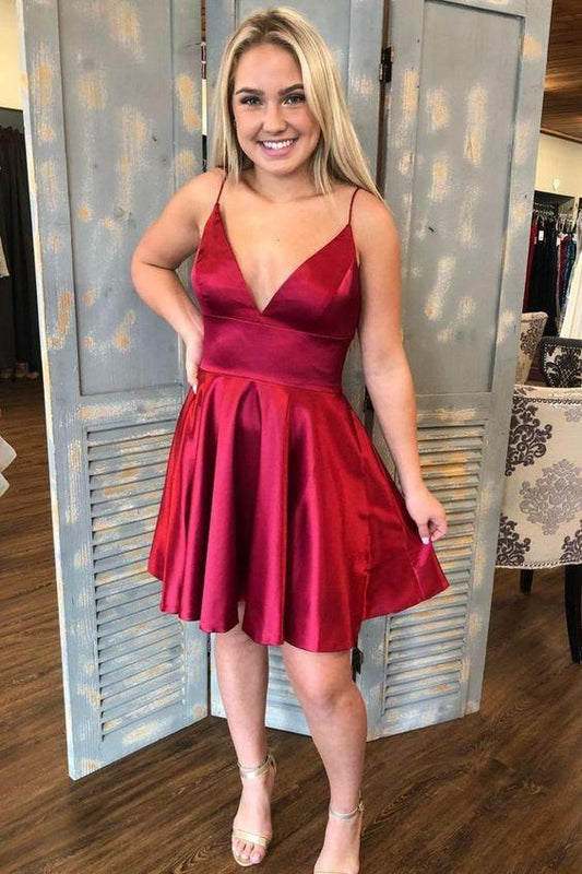 A-Line Homecoming Dresses Glenda Short Red HF24508